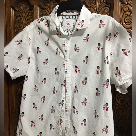 DENIM & FLOWER Mens patriotic Shirt. - Picture 5 of 13